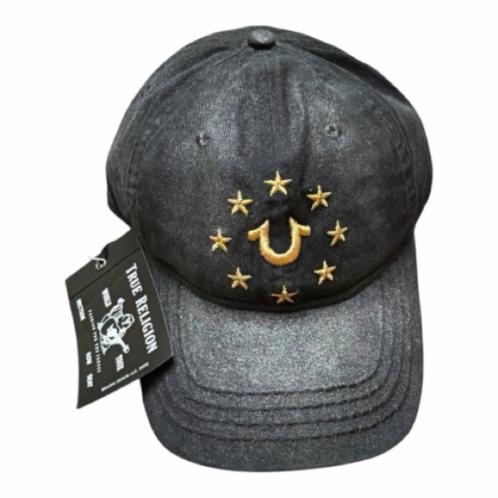 NWT True Religion Men’s Athletic Designer Fashion Metallic Denim Baseball Cap